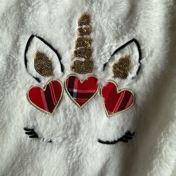 Btween Unicorn Fuzzy Sweater and Plaid Pants Set - Picture 8 of 9